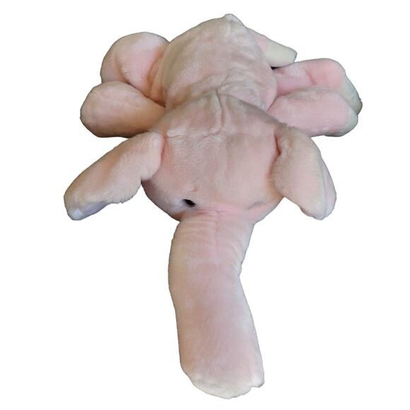 18" Pink Elephant Plush Toy with Bow – Floppy Stuffed Animal by Commonwealth - Picture 2 of 8